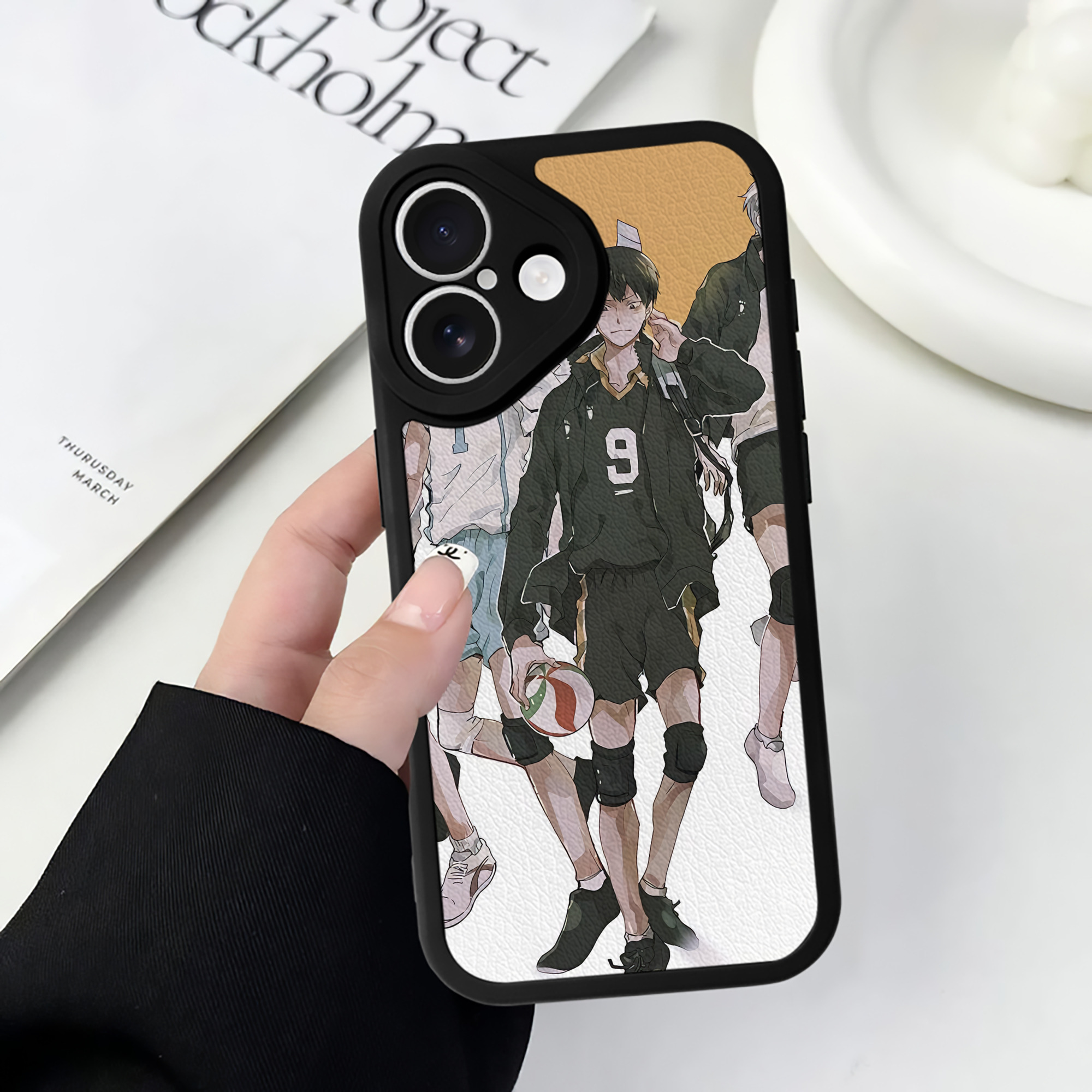 （画像用） ハイキュー!! Haikyu!! 【iPhone 16シリーズ対応】シリコンスマホケース（レザー調） 材質：シリコン